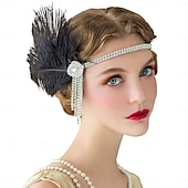 olcso Kiegészítők és még sok más-Retró 1920-as évek Sisak Álarcosbál Flapper fejpánt Fejfedők A nagy Gatsby Charleston Toll Női Mindszentek napja Farsang Álarcos mulatság Koktélparty Diákbál Menyegző Tini Felnőttek Fejfedők