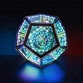 billige Dekorative lys-livlig uendelig dodekaeder neonskilt - usb-drevet flerfarget belysning holdbar plast bordplate omgivelseslys - perfekt for festinnredning feiring bursdag jul bryllup unik gave LED