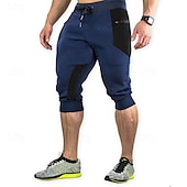 preiswerte Shorts-Herren Sweatshorts Kurze Hose Capri-Shorts Kurze Sporthose Kurze Sporthose Sport Shorts Tasche Kordelzug Elastische Taille Farbblock Komfort Atmungsaktiv Wadenlänge Outdoor Sport Klassisch