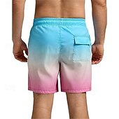 baratos calção de banho boxer masculino-Homens Calção Justo de Natação Shorts de Natação Tecido elástico de 4 vias Bermuda de Surf Calças Com Cordão Com bolsos Natação Surfe Praia Esportes Aquáticos Gradiente Verão Primavera
