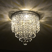 cheap Unique Chandeliers-Crystal Chandelier LED Round Ceiling Light with LED Brightness Hall Lights 110-240V