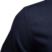 cheap Men&#039;s Elite Shirts-Men&#039;s Shirt White Navy Blue khaki Long Sleeve Solid Color Standing Collar Outdoor Causal Ruched Clothing Apparel Daily Casual Daily Leisure