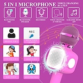 olcso Mikrofonok-kézi vezeték nélküli bluetooth mikrofon ktv karaoke mikrofon hangszóróval ios Android telefon számítógéphez