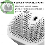 abordables Fournitures pour fêtes-brosse pour chien, brosse à eau 3 en 1 pour chien avec réservoir d&#039;eau et bouton de déverrouillage, brosse à vapeur pour chien pour éliminer les poils emmêlés, brosse à eau brumisée pour chiens et