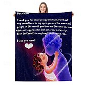 cheap Blankets &amp; Throws-Mother&#039;s Day Blanket, A Letter to Mom, Mother&#039;s Day Gift  Soft and Cozy Throw, Perfect Gift for Mom, Floral or Heart Design, Warm and Comfortable