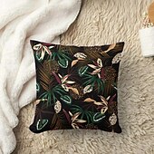 billige blomster- og plantestil-Blomst insekt dekorative kasteputer dekning 1PC myk firkantet sofa putevar puteinnlegg soverom stue sofa stol