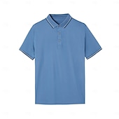 halpa Miesten Elite Polo-miesten silkkipoolopaita puuvillainen työpaita business rento poolopaita turndown-kuvio lyhythihainen vintage muoti yksivärinen väriblokki kesä kevät musta valkoinen tummansininen sininen vaaleanharmaa oranssi poolopaita