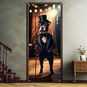 Недорогие Дверные чехлы-Смешные животные двери украшения двери покрытия собаки гобелен занавес украшение фон внутри/снаружи двери баннер для входной двери фермерский дом