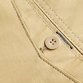 preiswerte Schlank-Herren Anzughosen Hose Hosen Chinesisch Chino Knopf Tasche Glatt Komfort Formal Party Arbeit Modisch Klassicher Stil Cachi scuro Hellkaki Mikro-elastisch