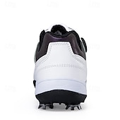 economico Scarpe da Golf da Uomo-scarpe da golf bianche da uomo con sistema di allacciatura Boa, suola chiodata, tomaia traspirante per comfort e stabilità sul campo da golf