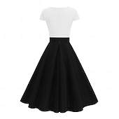 ieftine Rochii-Elegant 1950 Rochie de epoca Lungime Genunchi Rochii Rochie A-Line Rochie de ceai Linia -A Pentru femei Crăciun Carnaval An Nou Venire Acasă Casul / Zilnic Petrecerea Burlăcițelor Adulți Rochii de