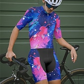 halpa Miesten vaatesarjat-Miesten Pyöräily jersey ja shortsit Graffiti Lyhythihainen Pyörä Liikunta-asut 3 takataskulla Maastopyöräily Maantiepyöräily Etuvetoketju Hikeä siirtävä Mukava Hengittävä Urheilu Musta Keltainen