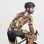 economico Set di abbigliamento da uomo-Per uomo Maglia con pantaloncini da ciclismo Manica corta Ciclismo da montagna Cicismo su strada Nero Giallo Rosso Con cagnolino Bicicletta Elastene Gli sport Con cagnolino Abbigliamento
