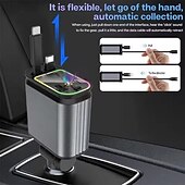levne Nabíječky do auta-4v1 zasouvací nabíječka do auta starlight ve střeše auta 100w porty USB typu c super rychlá nabíječka do auta adaptér do auta pro iphone