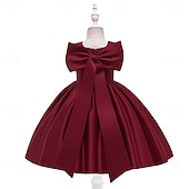 cheap Party Dresses-Kids Girls&#039; Party Dress Solid Color Sleeveless Special Occasion Princess Polyester Party Dress Summer Spring 3-10 Years Multicolor White Champagne