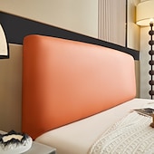 baratos Acessórios de cama-Capa de cabeceira de couro artificial pu à prova d&#039;água, capa elástica para hotel, casa, cama com tudo incluso, proteção contra poeira, cabeceira