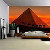 preiswerte Landschaftsteppich-Landschaft Ägypten Pyramide Hängender Wandteppich große Wandteppich Wanddekoration Fotografie Hintergrund Decke Vorhang Wohnraum Schlafzimmer Dekoration Wüstenschafe