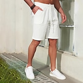 billige Herre Elite Shorts-Herre kinesisk Casual shorts Blad Pustende Utendørs Kort utendørs Daglig Ferie Hawaiisk Hvit Blå Mikroelastisk