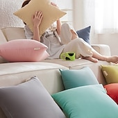 billige Trender innen puter-Dekorative Kasteputer Deksel Ensfarget 1PC Bomull Myk Kvadratisk Sofa Pute Sak Puteputer Soverom Stue Sofa Stol