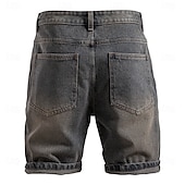 billige Herre Elite Shorts-Herre Jeans Dongerishorts Knapper Lomme Gradert Knelengde utendørs Feriereise Avslappet Ferie Årgang Blå Grå Mikroelastisk
