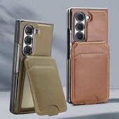economico Cover Samsung-telefono Custodia Per Samsung Galaxy Piega a Z 6 Z Fold 5 Per retro Con supporto A calamita Supporta la ricarica wireless Retrò pelle sintetica