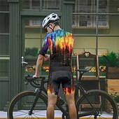 halpa Miesten vaatesarjat-Miesten Pyöräily jersey ja shortsit Lyhythihainen Maastopyöräily Maantiepyöräily Musta Keltainen Punastuvan vaaleanpunainen Kaltevuus Pyörä Spandex Urheilu Kaltevuus Vaatetus