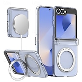 economico Cover Samsung-telefono Custodia Per Samsung Galaxy Capovolgi Z 6 Z Flip 5 Per retro Con supporto A calamita Supporta la ricarica wireless Retrò Placcatura PC