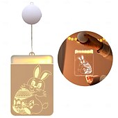 cheap Decorative Lights-LED Easter bunny Easter egg with suction cup window lamp, festive dinner party atmosphere decoration lamp, AAA battery box power supply