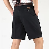 preiswerte Arbeitsshorts-Herren Shorts Kurze Hosen Chino Bermuda Shorts Kleid-Shorts Bermudas Arbeitsshorts Gefaltet Tasche Gerade geschnitten Glatt Atmungsaktiv Kein Eisen Knielänge Outdoor Casual Täglich Modisch