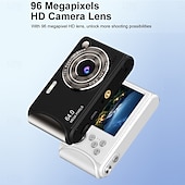 abordables Cámara y fotografía-Cámara de vídeo digital compacta de bolsillo para cine, con enfoque automático, 64 MP, 4K, detección de rostros, zoom de 18x de 2,4 pulgadas, batería recargable de 650 mAh