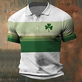 halpa Miesten printtipoolopaita-Miesten apila Vohveli poolopaidat Lyhythihainen Poolopaidat Kauluspaidat Vapaa-aika Business Casual Juhla-iltavaatteet Arkikäyttö Festivaalin asu Napit 3D-tulostus Kesä Valkoinen 1 Musta Kallion