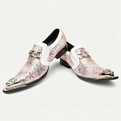 baratos Sapatos Sociais Elementares-Mocassins em Couro de Vaca Premium Masculinos com Design Floral em Lantejoulas e Detalhe de Fivela de Cristal com Ponta Dourada–Sapatos Slip-On de Luxo para Ocasiões Especiais e Vestuário Noturno