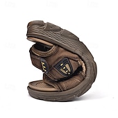 voordelige Casual sandalen-Bruine sportsandalen voor heren met verstelbare klittenbandsluitingen, ademend ontwerp en duurzame zool voor buiten, wandelen en casual zomerkleding