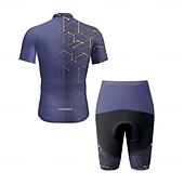halpa Miesten vaatesarjat-Miesten Pyöräily jersey ja shortsit Lyhythihainen Maastopyöräily Maantiepyöräily Laivaston sininen Pyörä Spandex Urheilu Kirjain ja numero Vaatetus