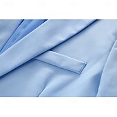 billige Herre Klassiske Blazere-Herre Sport Coat Blazer Avslappet Bryllupsfest Mote Fritid Vår Høst Polyester عادي Lomme Bekvem Enkeltkneppet Blazer Gul Himmelblå