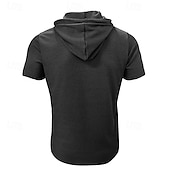 preiswerte Lässige T-Shirts für Herren-Herren T Shirt T-Shirt Kurzarmshirt Kurzarm Mit Kapuze Sommer Einfach Mode Designer Basic Knöpfe Urlaub Straße Ausgehen Wein Top T-Shirt für Herren