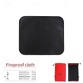 abordables Cuisine de camping-1pc camping extérieur silicone ignifuge tissu durable résistant à la chaleur imperméable tapis ignifuge pour barbecue grill camping cuisinière sécurité extérieur cuisson protection idéal pour foyers
