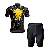 levne Pánské oděvní soupravy-Pánské Cyklodres a kraťasy Krátký rukáv Horská cyklistika Silniční cyklistika Žlutá Modrá Zelená Graffiti Jezdit na kole Spandex Sportovní Graffiti Oblečení