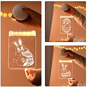 cheap Decorative Lights-LED Easter bunny Easter egg with suction cup window lamp, festive dinner party atmosphere decoration lamp, AAA battery box power supply