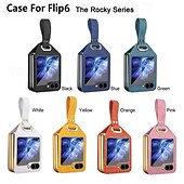 tanie Etui do telefonów Samsung-Etui na telefon do Samsung Galaxy Z Flip 6 Z Flip 5 Z Flip 4 Tylny pokrowiec Odporny na wstrząsy Retro PU skóra