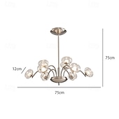 economico Luci a sospensione-sputnik design lampada a sospensione metallo stile floreale anodizzato moderno country 75cm 110-240v