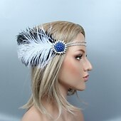 abordables Accesorios y más-Retro Antiguo 1920s Tocados Baile de Máscaras Diadema de estilo flapper El gran Gatsby charlestón Pluma Mujer Víspera de Todos los Santos Carnaval Mascarada Fiesta de Cóctel Fiesta de baile Fiesta de