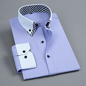 voordelige Overhemden met knopen voor heren-Voor heren Overhemd Button-down overhemd Kleurenblok Dagelijks liiketoiminta Licht Blauw Wit Roze Blauw Lange mouw Strijkijzer Alle seizoenen Kleding Lapwerk