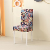 abordables Funda para silla de comedor-Funda para silla de comedor, súper ajustada, elástica, extraíble, lavable, corta, funda protectora para silla de comedor, funda para asiento para hotel, comedor, ceremonia, banquete, fiesta de bodas