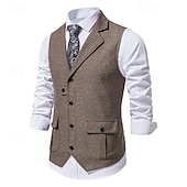 abordables Costumes pour hommes des années 1920-Classique Rétro Vintage Années 1920 Veste Gilet Gatsby le Magnifique Déguisement Homme Carnaval Mascarade Mariage Soirée robe demoiselle d honneur Adulte Gilet Printemps Automne