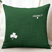 ieftine Husa de perna de vacanta-Perne Decorative de Ziua Sfântului Patrick Copertă 1PC Pernă Moale Pătrată pentru Canapea Acasă Pernă pentru Dormitor Salon Scaun Sláinte Irish