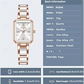 voordelige Quartz-horloges-poshi modieuze dameshorloge licht luxe diamant ingelegd vierkant temperament quartz horloge