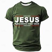 ieftine Tricouri cu credință-Paște Bărbați Iisus creştin Tricou Manșon scurt Tricou Tipărire 3D Stil Nautic Cămașă Designer Casual Petrecere Concediu Negru Albastru piscină Trifoi Vară Primăvară Îmbrăcăminte S M L XL XXL XXXL