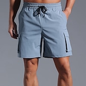 baratos Clássico-Homens Bermuda Cargo Calção Shorts de verão Com Cordão Cintura elástica Bolso multi Tecido Conforto Vestível Comprimento do joelho Ao ar livre Esporte Diário Moda Casual Preto Rosa