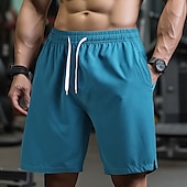 baratos shorts ativos masculinos-Homens calções atléticos Calção Shorts de Corrida Shorts de Academia Esporte Diário Secagem Rápida Alta elasticidade Confortável Bolsos Com Cordão Cintura elástica Tecido Curto Ginástica Casual